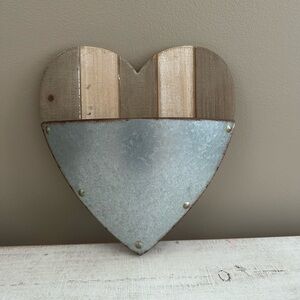 Wooden Heart Wall Art with Metal Detail
